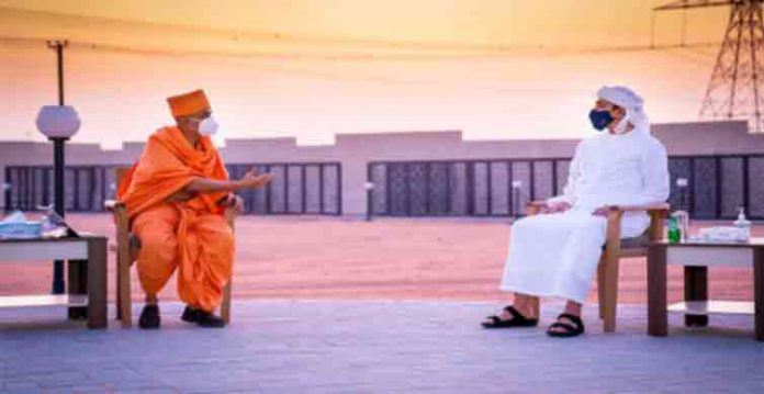 امارات کے وزیر خارجہ ابو ظہبی میں پہلے ہندو مندرکی تعمیر پر پیشرفت کا جائزہ لیا