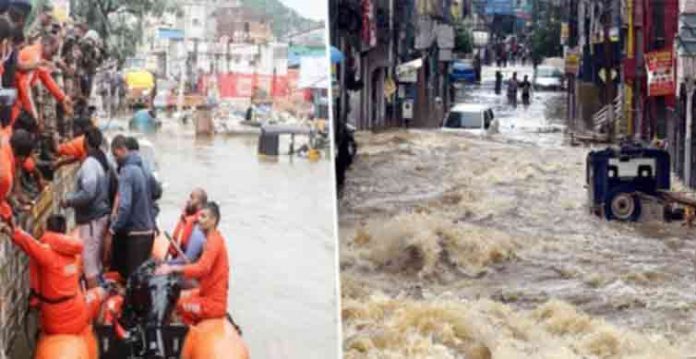 حیدرآباد میں شدید بارش سے 7750 سے زائد افراد امدادی کیمپوں میں منتقل